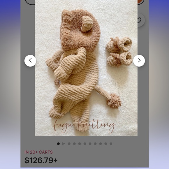 NWT newborn lion hand knit costume- size 0-3 months never worn. Will ship asap - Picture 4 of 4
